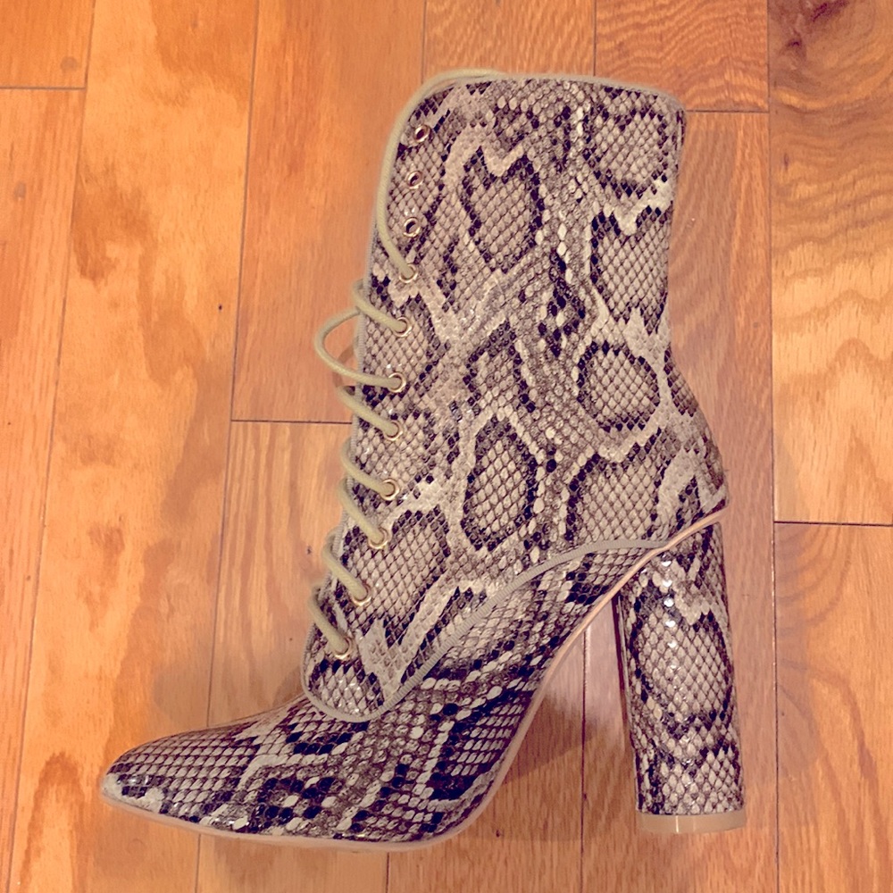 Snakeskin Booties